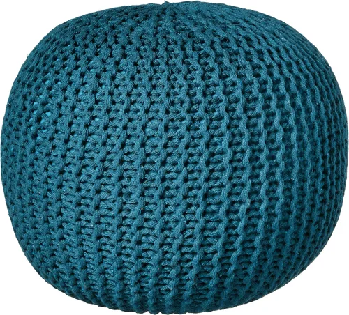 Miniatura 9 de Urban Shop Puf redondo tejido, Microfibra, Gris