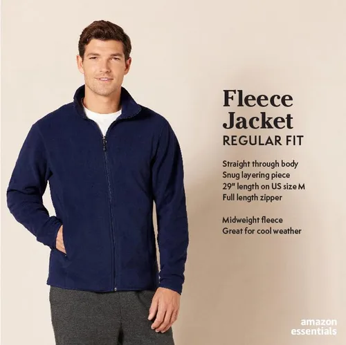 Miniatura 2 de Tienda Essentials - Chaqueta de vellón con cremallera completa para hombre (disponible en tallas para personas grandes y altas)