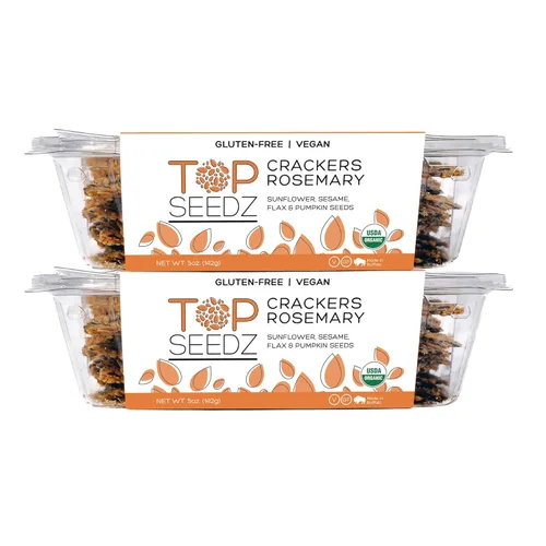 Miniatura 15 de Top Seedz Galletas de 6 semillas orgánicas certificadas sin gluten, paquete de 6 unidades, 5 onzas, galletas veganas saludables con proteína a base