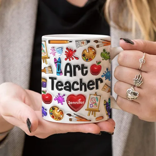 Miniatura 3 de Lotacy Regalos del profesor de arte, taza de café impresa 2D modificada para requisitos particulares del profesor de arte con su