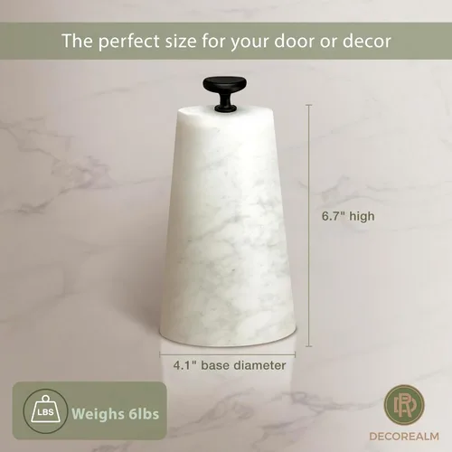 Miniatura 3 de Tope de puerta decorativo de mármol, bonito tope de puerta con mango de hierro fundido, tope de puerta pesado para tu puerta interior o exterior