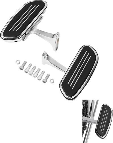 Miniatura 17 de XFMT Tabla de suelo delantero + estribo del pasajero trasero + estriberas de carretera en ángulo largo para Harley Streamliner Style Touring CVO