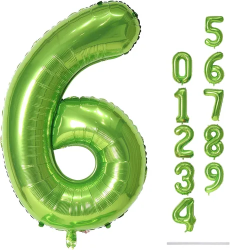 Miniatura 13 de Globo dorado champán con el número 5, globos de aluminio autoinflables grandes de 40 pulgadas del 0 al 9, globo de helio digital 5 dorado claro