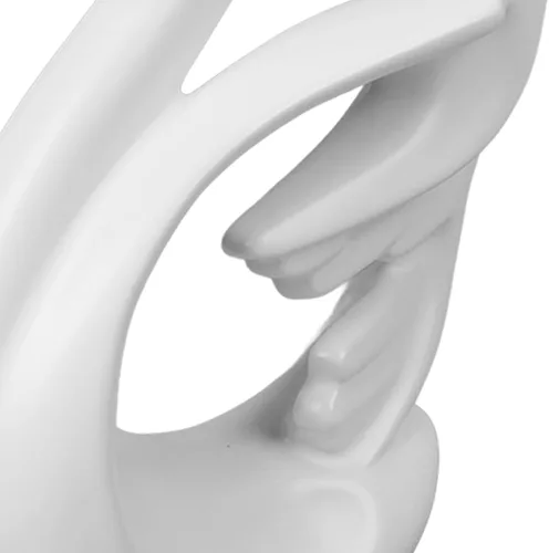 Miniatura 7 de Wnvivi 2 figuras de cisne, escultura de cisne de cerámica en blanco y negro, decoración moderna de cisne para pareja para dormitorio, estante