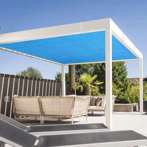 Miniatura 6 de Eden's Decor Toldo Vela de Sombra Solar de Borde Plano Recto con Ojales, Cubierta de Sombra para Pérgola, Sombra Solar para Exteriores, Sombra