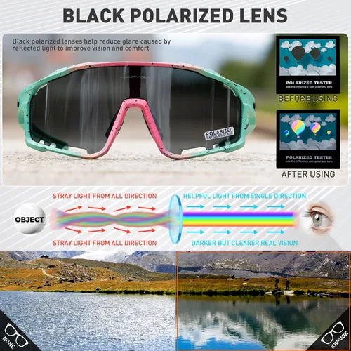 Miniatura 3 de KAPVOE Gafas de Ciclismo Polarizadas para Hombres y Mujeres MTB Bicicleta Montaña TR90 Gafas Deportivas para Correr Bicicleta K76 A10