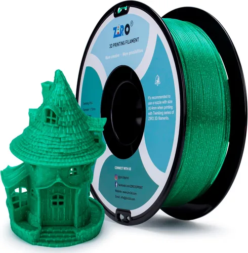 Miniatura 17 de ZIRO - Filamento para impresora 3D, 1.75mm de polilactida brillante con destellos, Serie Camaleón, efecto brillante con destellos, carrete de 1kg