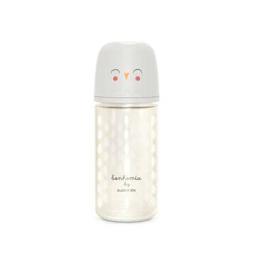 Miniatura 12 de Suavinex Bonhomia - Biberón de vidrio con pezón de silicona SX PRO, biberones anticólicos, biberones para bebés amamantados, flujo medio, 3 meses, 8