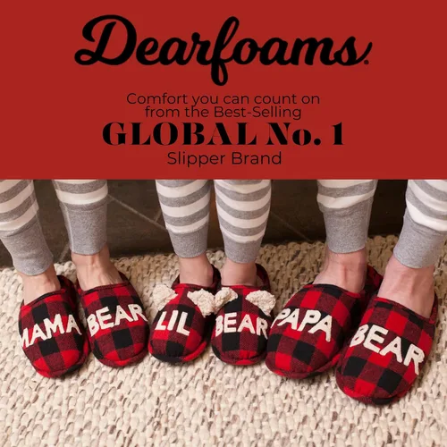 Miniatura 6 de Dearfoams Pantuflas de Navidad a juego para hombre con diseño de papá oso