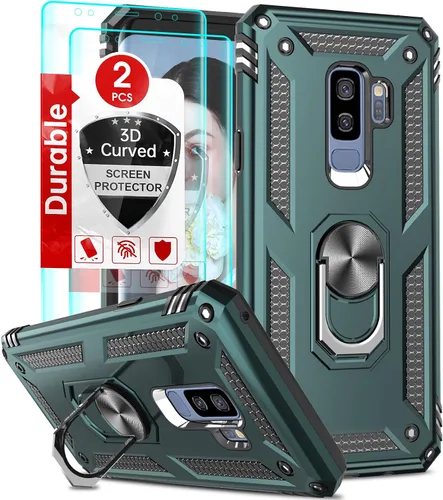 Miniatura 11 de LeYi Funda para Samsung Galaxy S9 Plus, Galaxy S9+ Plus con [paquete de 2] protector de pantalla curvado 3D, [grado militar] soporte de anillo