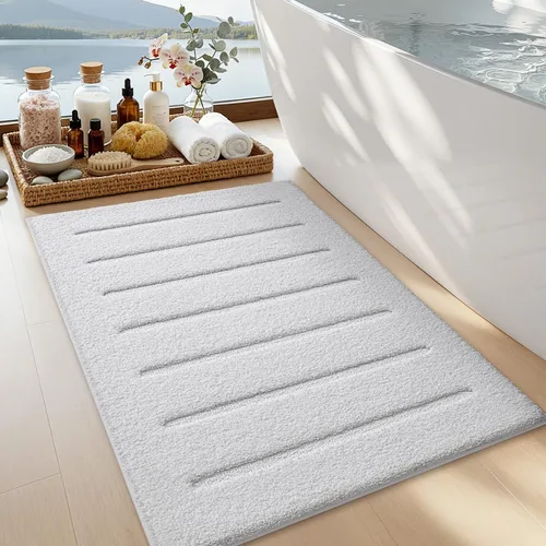 Miniatura 10 de LUMI Tapetes de baño antideslizantes y agradables a la piel, tapetes de baño de calidad de hotel para baño, tapete de ducha lavable y esponjoso