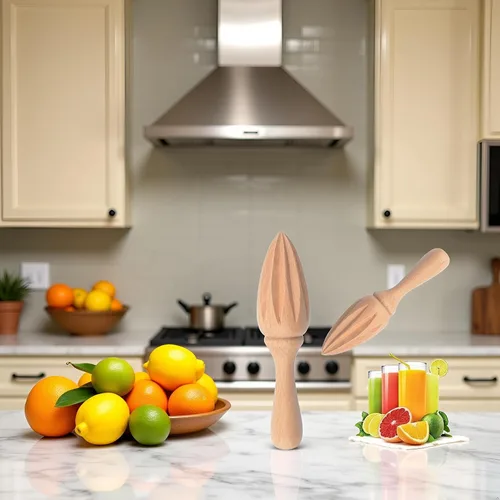 Miniatura 2 de Exprimidor de cítricos de madera – Escariador manual de mano de limón/naranja Herramienta exprimidora de frutas portátil para el hogar, cafetería
