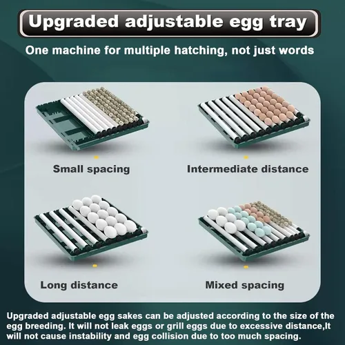 Miniatura 6 de Incubadora de huevos, 120/128 huevos de gallina automática con girador automático de huevos, pantalla digital LED, incubadora de control de humedad