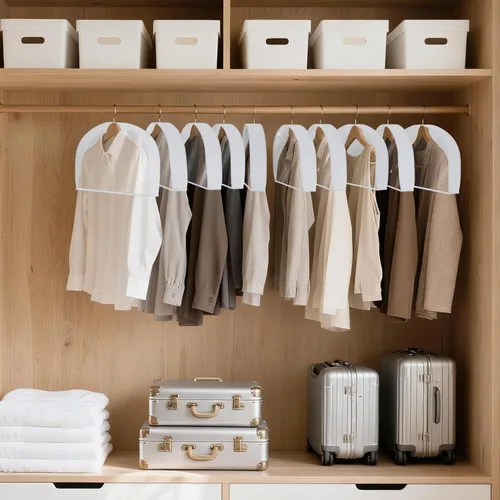 Miniatura 5 de Fundas para Hombros para Colgar Ropa (Juego de 10) Fundas Transpirables Antipolvo para Prendas Protectores de Ropa para Closet con Fuelle de 2