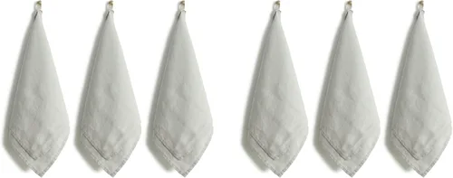Miniatura 31 de Paños de cocina de lino de Linen World 14 x 28 pulgadas, juego de 6 paños de cocina y té decorativos, paños de cocina de lino europeo lavados