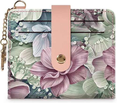 Miniatura 13 de Airkit Billeteras pequeñas para mujer, con bloqueo RFID, de cuero, con ventana de identificación, carteras para tarjetas para mujer, con monedero