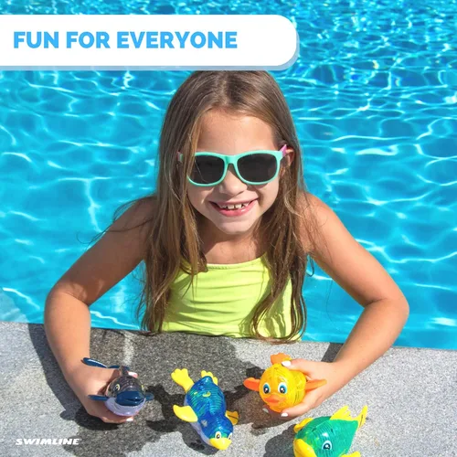 Miniatura 6 de Swimline Original Pack de 4 Juguetes de Buceo con Luz LED Animales Marinos Brillantes y Divertidos, Juego de Atrapar Peces con Recuperación