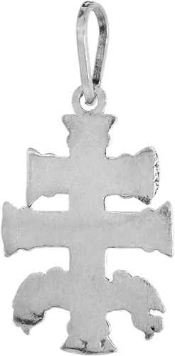Miniatura 2 de Collar de plata de ley con cruz de Caravaca hecho a mano de 0.079in de alto