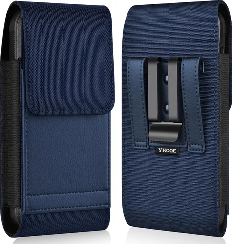 Miniatura 8 de ykooe - Funda de nailon para iPhone 12, 13, 14, 15, 16, Pro, con clip, color negro, M Strong Magnetic Closure, Leather Card Holder, Versatile