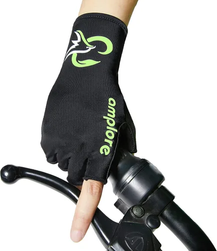 Amplore Guantes de ciclismo de medio dedo, guantes de bicicleta de carreras, BMX, guantes de verano para mujer y hombre, guantes de bicicleta de