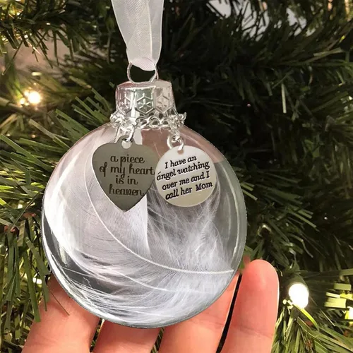 Miniatura 16 de Adorno conmemorativo de Navidad, Una parte de mi corazón está en el cielo, colgante para árbol de Navidad, regalos conmemorativos por pérdida