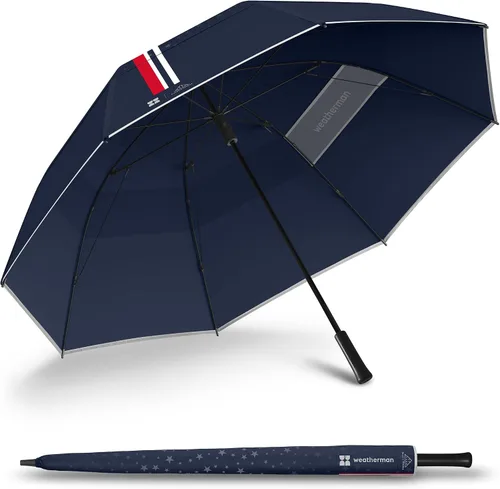 Miniatura 7 de Paraguas Weatherman - Paraguas de golf - Paraguas deportivo resistente al viento hasta 55 MPH - Disponible en 2 tamaños y 5