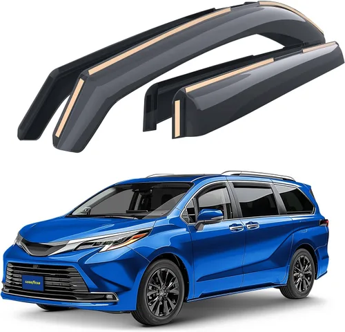 Miniatura 13 de Goodyear - Deflectores de ventana de canal irrompibles para Honda Civic 2016-2021 Sedan, protectores para la lluvia, viseras para la ventana