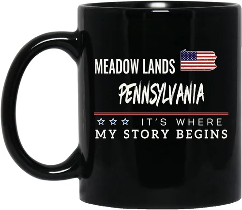 Gifts ideas Coffee Mug Intended for Meadow Lands Pennsylvania City State American Flag Mug Meadow Lands PA It's Where My Story Begins 4th of July