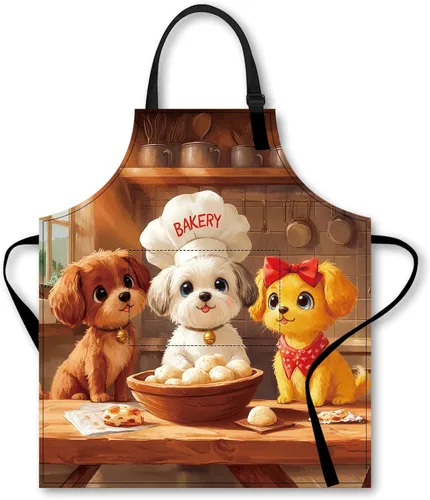 Miniatura 22 de Nuxovilar Bonito delantal de cocina, 26.77 x 30.7 pulgadas, esencial para cocina, hornear, reuniones festivas