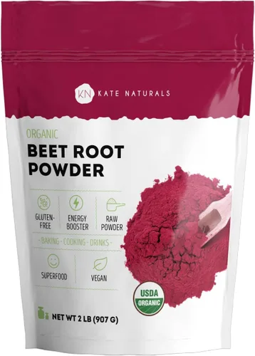 Miniatura 9 de Kate Naturals Polvo de raíz de remolacha orgánica para batidos, hornear y jugo. Superalimento de remolacha cruda y colorante alimentario rojo