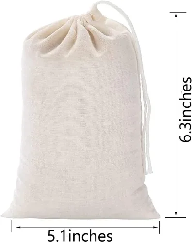 Miniatura 6 de 20 bolsas de cocina de especias de 5 x 6 pulgadas, bolsas de té reutilizables, bolsitas de hierbas sin blanquear, bolsas de estopilla para sopa