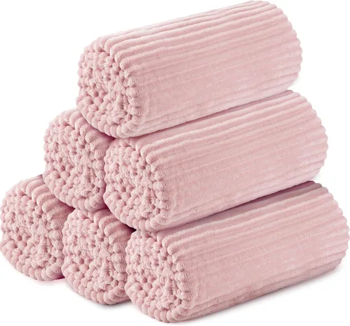 Miniatura 55 de Buryeah 6 Piezas Manta de Franela a Granel 50 x 60 pulgadas Manta para Pijamadas Boda al Aire Libre Manta Ligera, Certificado Oeko-tex Standard 100