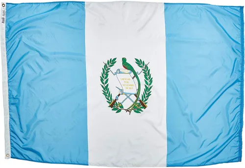 Annin Flagmakers Bandera de Guatemala fabricada en Estados Unidos según las especificaciones oficiales de diseño de las Naciones Unidas, 3 x 5 pies