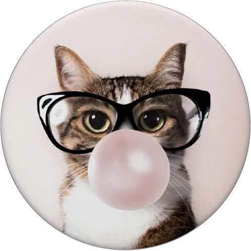 Miniatura 3 de Divertido gato masticar Bubblegum y soplar una burbuja – PopSockets agarre y soporte para teléfonos y tabletas