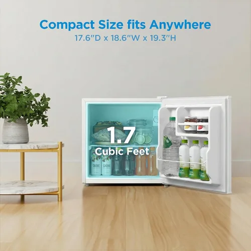 Miniatura 13 de Midea MERM33S1AST - Mini nevera compacta de 3.3 pies cúbicos con luz interna, termostato ajustable, puerta reversible, bajo ruido para dormitorio