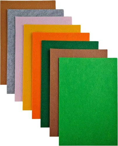 Miniatura 14 de Jtnohx - Fieltro rígido, hojas de fieltro de 2 mm de grosor para manualidades, cuadrados de tela de fieltro dura de 20,3 x 30,5 cm, 8 piezas