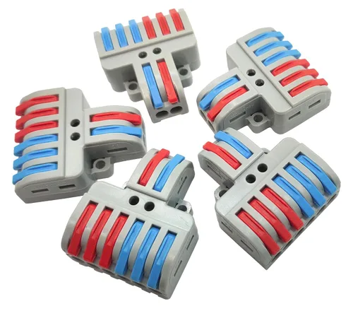 Conectores de cable, conectores de tuercas de alambre de palanca compacta, terminales de cable de 2 en 6 salidas para conexión rápida 28-12 AWG, 5 2