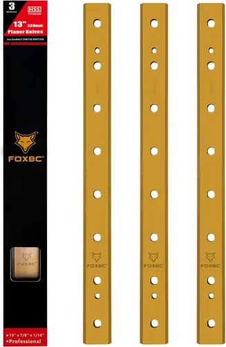 FOXBC Repuesto de cuchillas de titanio de 13 pulgadas para cepilladora DeWalt DW735 DW735X, repuesto DW7352, juego de 3