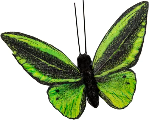 Miniatura 12 de Juego de Adornos Artificiales de Plumas en 3D Mariposa para Fiesta, Juego de 12 Adornos de Color para Árbol de Navidad(C)