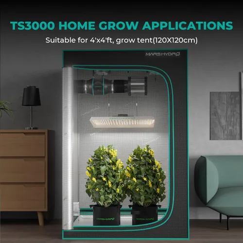 Miniatura 9 de MARS HYDRO TS 3000 420W - Luz LED de cultivo para plantas de interior de espectro completo comercial con conexión en cadena, lámpara de crecimiento