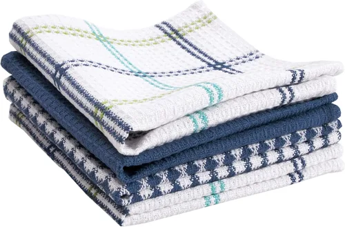 T-Fal Paños de cocina de gofres de alta calidad: altamente absorbentes, súper suaves de larga duración, 100% algodón, 12 x 13 pulgadas, toalla plana