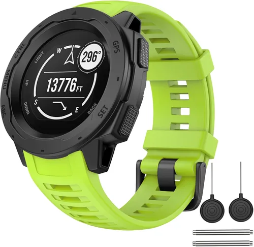 Miniatura 14 de OVERSTEP Correa de repuesto para Garmin Instinct, silicona suave, compatible con Garmin Instinct 2, Solar, Tactical, Crossover, amarillo ámbar
