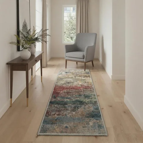Miniatura 40 de GENIMO Alfombra antideslizante de 2 x 6 pies, lavable para pasillos de cocina, alfombras de cocina modernas abstractas, alfombra ligera de pelo bajo