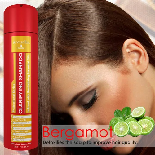 Miniatura 5 de Arvazallia Champú clarificante con aceites esenciales revitalizantes, limpiador antirresiduos de grado profesional infundido con argán, árbol de té