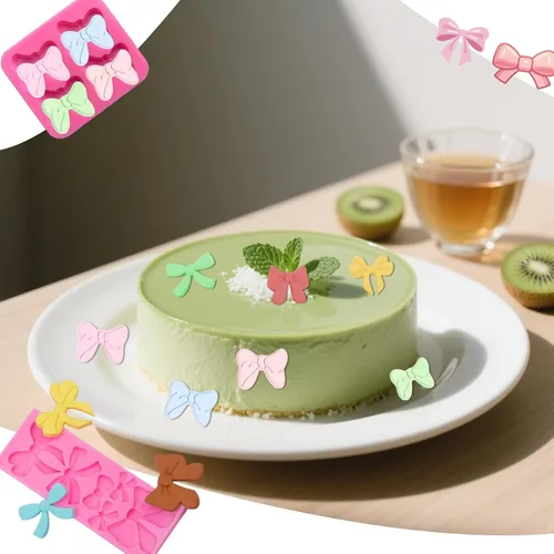 Miniatura 5 de Molde de silicona para moño, 5 piezas de moldes de silicona para fondant, moldes de chocolate para tartas de chocolate, dulces, moldes de arco