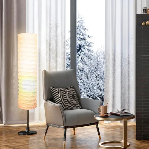 Miniatura 9 de STOBOK Pantalla de lámpara de pie de papel de arroz, estilo nórdico, cubierta de luz de mesa, pantalla de pie, protector de repuesto, para el hogar