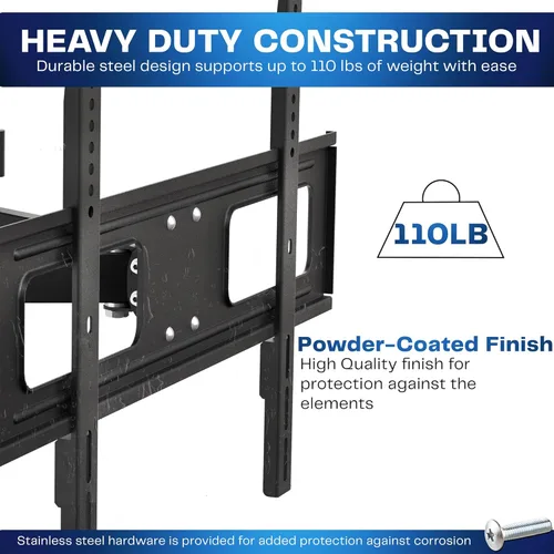 Miniatura 5 de VIVO Soporte de pared para TV de movimiento completo para exteriores para pantallas de 37 a 80 pulgadas, soporte articulado con capacidad para hasta