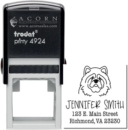 Miniatura 2 de Sello de dirección personalizado Basset Hound – Sello personalizable con nombre y dirección para sobres, ideal para amantes de los perros
