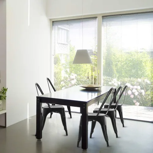 Miniatura 4 de Sillas de metal para interiores y exteriores, sillas laterales apilables para restaurante, bistró, cafetería, Tolix con respaldo, juego de 2, sillas