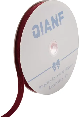 Miniatura 24 de QIANF Cinta de terciopelo, carrete de 1 1/2 pulgadas por 25 yardas (rojo)